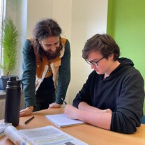 A German lesson with my teacher, Muaz.